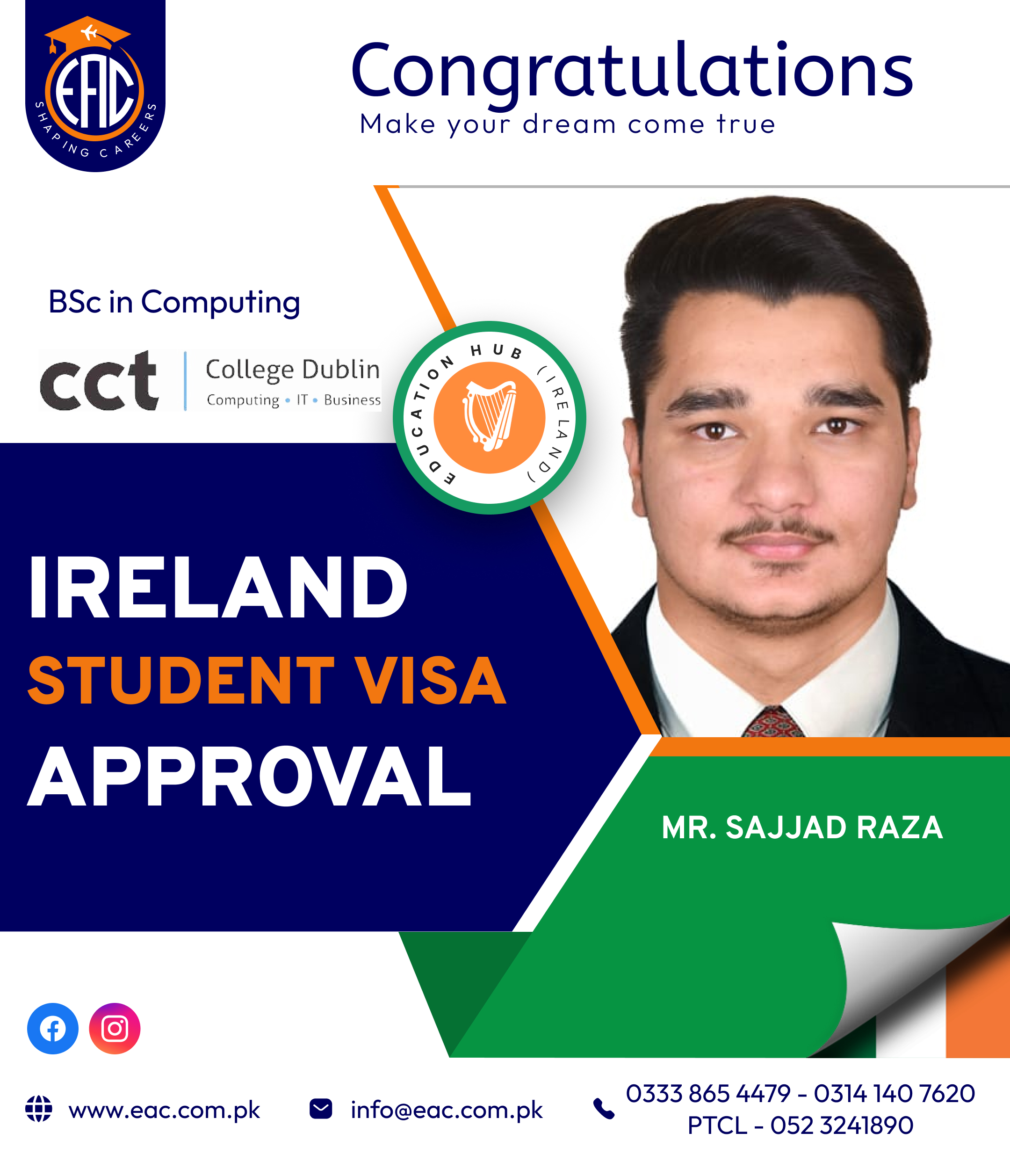 Congrats Mr Sajjad Raza or getting Ireland Visa